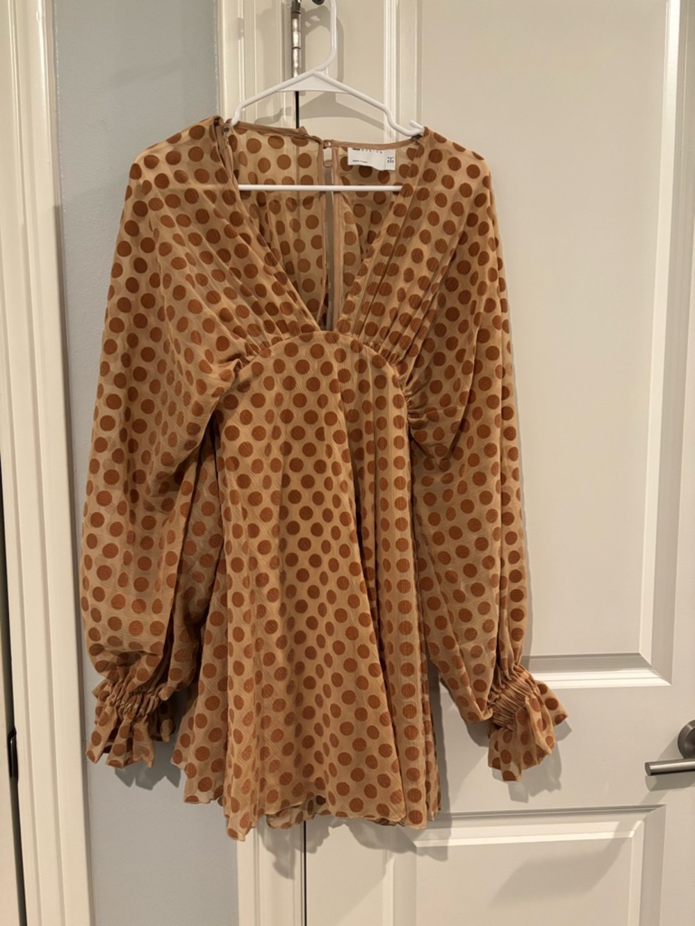 ASOS Design Tan/ Camel Dress with Polka Dots